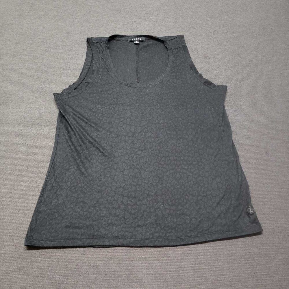 Zobha Women's Black Leopard Print Racerback Athletic Tank Top Size M